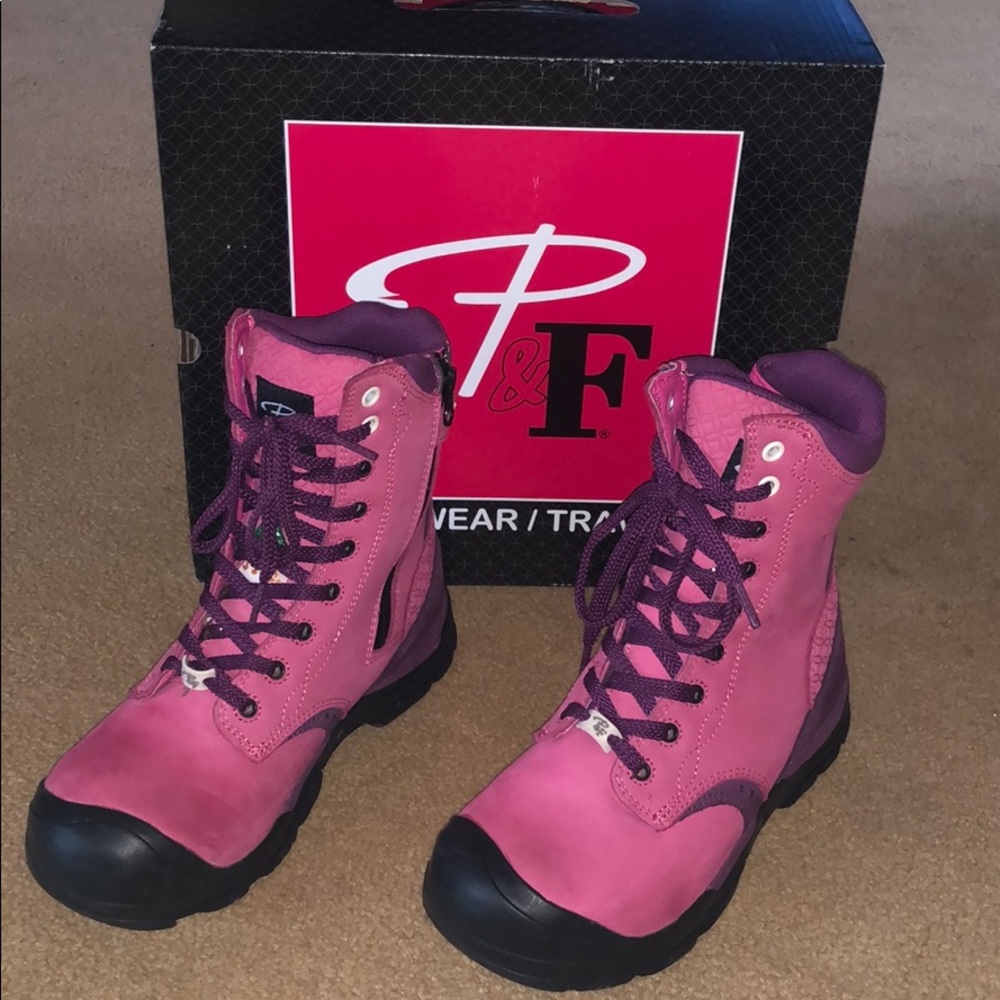 P&F Workwear Pink Boots